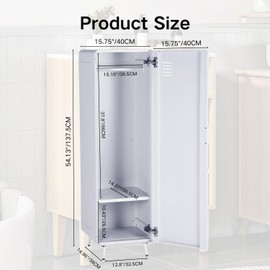 Homy Casa 1PC Metal Storage Cabinet with Ventilated Doors – Modern Locker-Style Cabinet Freestanding Steel Organizer for Kitchen, Pantry, Office, or Entryway (Dusty Blue, 1-Door)