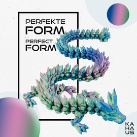 3D Dragon - Dragon Egg with Dragon 60 cm Figure | Surprise Dragon in Blue/Green/Purple | Movable Figure for Children, Collectors & Fantasy Fans (Blue/Green/Purple)