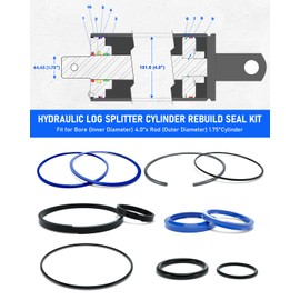 VEHIFOMO Hydraulic Log Splitter Cylinder Rebuild Seal Kit for 4.0"Bore x 1.75" Rod Cylinder, Dirty Hands Tools Huskee Log Splitter Parts Hydraulic Cylinder Rebuild Kit (Pack of 11)