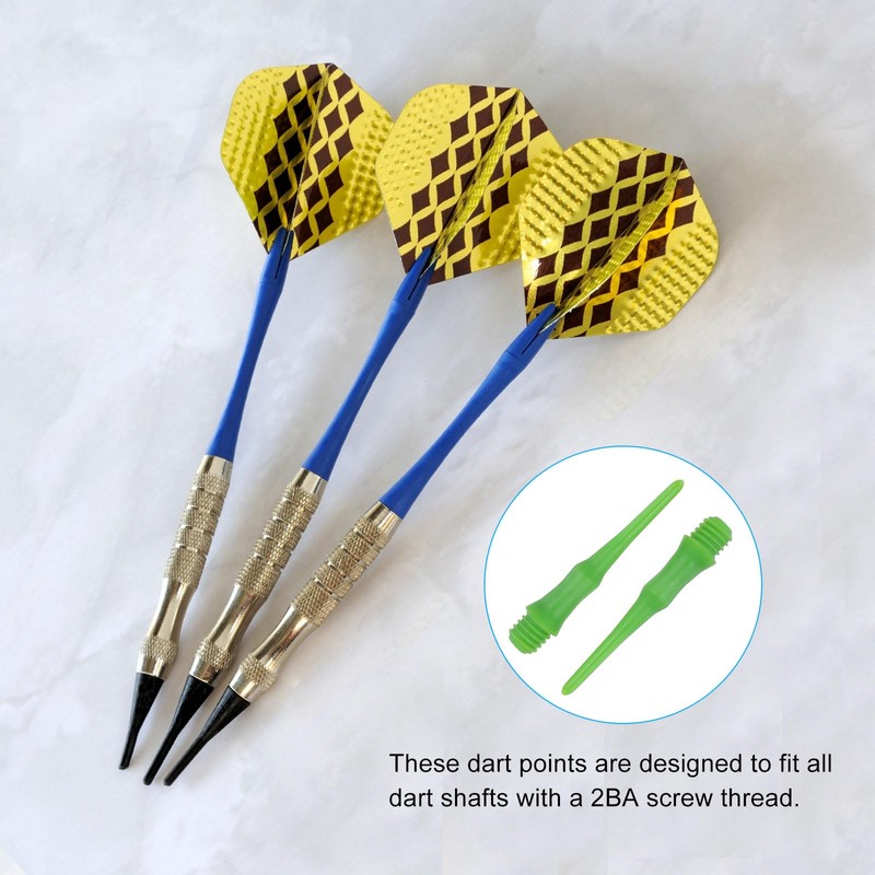 PATIKIL 60pcs Plastic Dart Tips 2BA Threads Soft Dart Tips