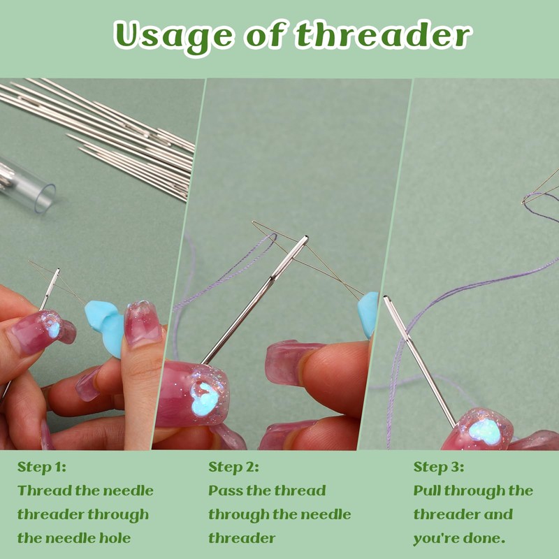 34 Pcs Hand Sewing Needles Set Long Sewing Needles Big