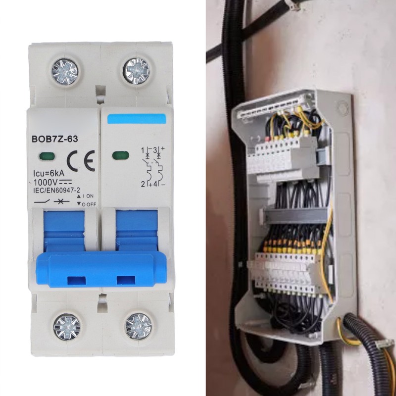 DC1000V Miniature Circuit Breaker 2P Air Switch 6KA Photovoltaic Overload