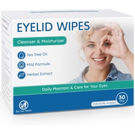 Toallitas Limpiadoras De Párpados Para Ojos Secos Y Blefaritis, Toallitas Hipoalergénicas Con Aceite De Árbol De Té Para Ojos Sensibles Con Picazón, Toallitas Para Párpados Envueltas Individ
