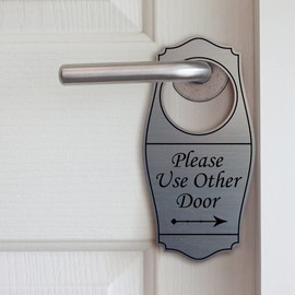 Signs ByLITA Please Use Other Door Door Hanger - Dark Brown, 4" x 8"