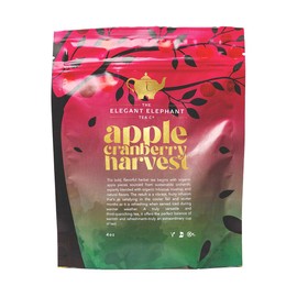 The Elegant Elephant Cranberry Apple Tea – Caffeine Free, Organic Loose Leaf Tea – Perfect Brew for Immune Support, Digestive Health & Overall Wellness – Hot or Iced Drink, Resealable 4oz Pouch