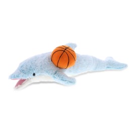 DolliBu Dolphin Stuffed Animal with Basketball Plush - Soft Huggable Dolphin, Adorable Playtime Plush Toy, Cute Ocean Life Gift for Kids and Adults - 18 Inch