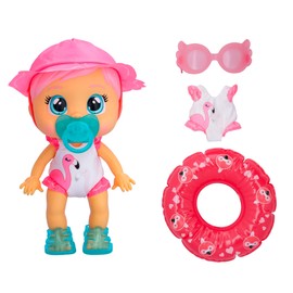 CRY BABIES Fun N' Sun Fancy | Water-compatible interactive doll that cries real tears and that you can also take with you for splashing - toy and gift for children from 18 months