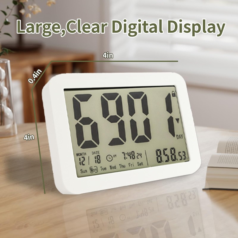 LUCKY TIME 9999 Days Digital Countdown Clock, Large Display LCD