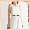 WHIPPY Women Skinny Leather Belt Adjustable Thin Waist Belt for