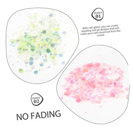 Hohopeti 4-Pack Luminous Glitter Powder Chunky Nail Flakes for Acrylic Nails Face Makeup