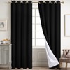 Diraysid 100% Blackout Curtains Black Linen Curtains for Bedroom Grommet