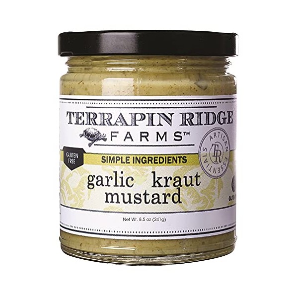 Terrapin Ridge Farms Gourmet Garlic Kraut Mustard – One 8.5 Ounce Jar