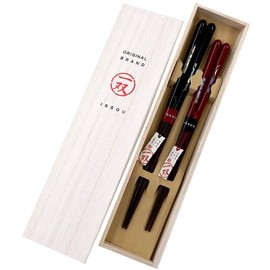 Pair of Chopsticks for Husband and Wife with Thin Snow Paulownia Box, Father's Day, Mother's Day, Respect for the Aged Day