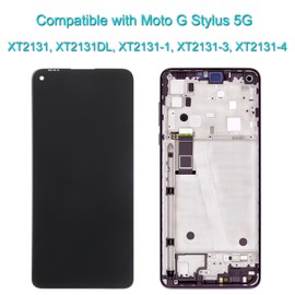 Screen Replacement for Motorola Moto G Stylus 5G 2021 6.8'' XT2131 XT2131-1 XT2131-4 Assembly LCD Display Touch Screen Digitizer with Tools Frame