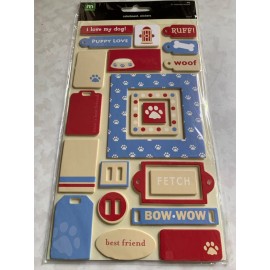 MAKING MEMORIES COLORBOARD STICKERS DOG PUPPY WORDS PHRASES TAGS CANINE DOG 21PC