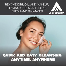 Airvolution Labs Anti-Microbial Cleanser Wipes | Hypochlorous Facial Wipes | Skin Cleanser Wipes | Natural Face Wipes | Anti-bacterial | Remove Oil | Pack Of 30