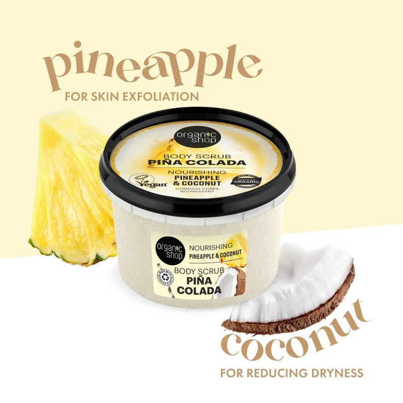 Organic Shop Nourishing Pina Colada Body Scrub Pineapple & Coconut