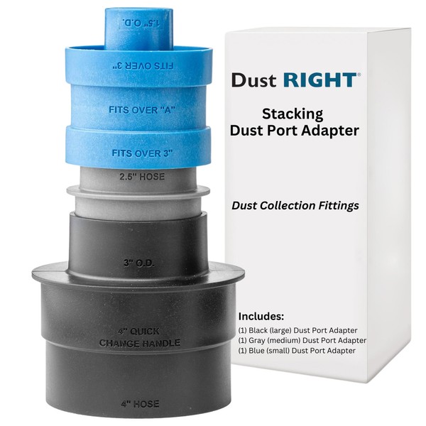 Dust Right Stacking Dust Port Adapter Set (3-Piece) – Interchangeable