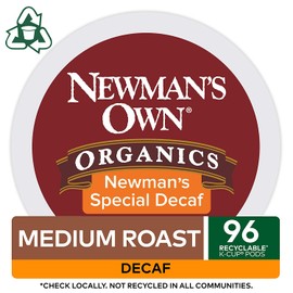 Newman's Own Organics Special Blend Decaf, Single-Serve Keurig K-Cup Pods, Medium Roast Coffee, 96 Count