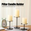 3pcs Pillar Candle Holder Black Double Sided Black Piano Paint
