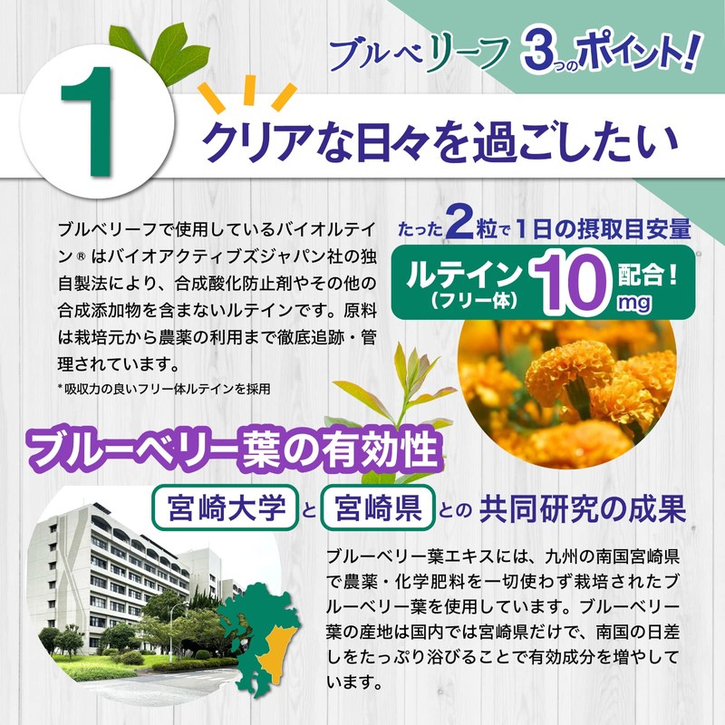 Blueberry Polyphenol Lutein Supplement (Collaborative Research with Universities and Prefectures),