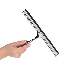 Glass Squeegee Water Blade Squeegee Window Squeegee Stainless Steel Shower Squeegee with Suction Storage Hook for Shower Doors Mirrors Tiles Car Glass