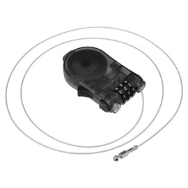 PATIKIL 3.28 Feet Retractable Cable Lock, 3 Digit Steel Cable Rope Portable Resettable Adjustable Code Lock for Bicycle Outdoor Use, Black