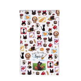 MBMSO Kiki and Jiji Kitchen Towels Anime Movie Gifts for Movie Fans We Fly with Our Spirit Dish Towel Japanese Anime Tea Towel (J-CAT TW)