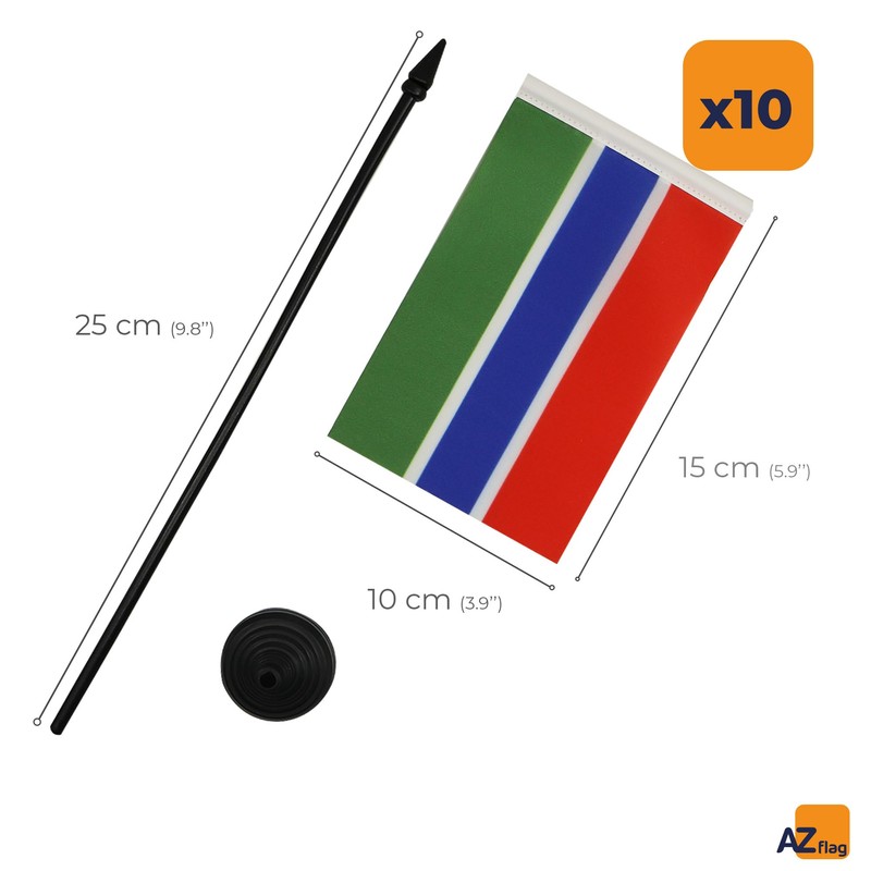 AZ FLAG - Pack of 10 Gambia Table Flags -
