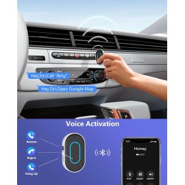 Bluetooth 5.3 Aux Adapter for Car 3.5mm Jack, Wireless Audio Receiver for Car Stereo, Home Speakers & Wired Headphones, Hands-Free Music Streaming