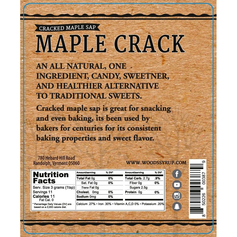 Wood’s Maple Crack – 100% Pure Vermont Maple Sugar Topping