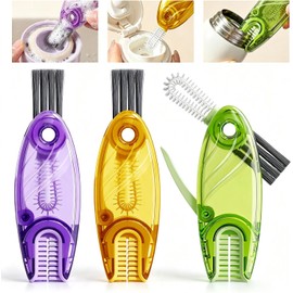 Cepillo Limpiador para Termos y Botellas, 4 en 1 Cepillo Multifuncional para Vasos, Tazas y Tapas, Limpiador de Ranuras y Espacios Difíciles, Cepillo para Cocina y Accesorios de Bebidas