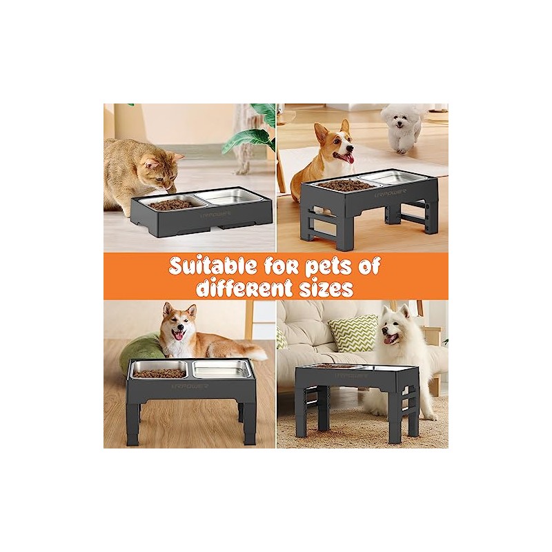 URPOWER Stainless Steel Dog Bowl 2 Pack for 2-in-1 Dog
