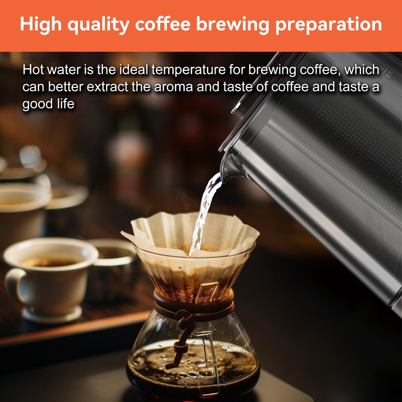 ICOOKPOT Titanium Hot Tea Maker Glass Electric Kettle with Infuser