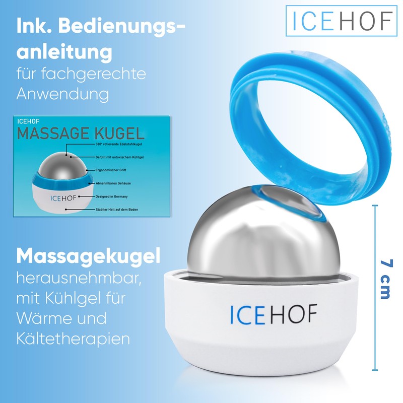 ICEHOF Massage Ball with Cooling Gel - Wellness Cold/Hot Therapy