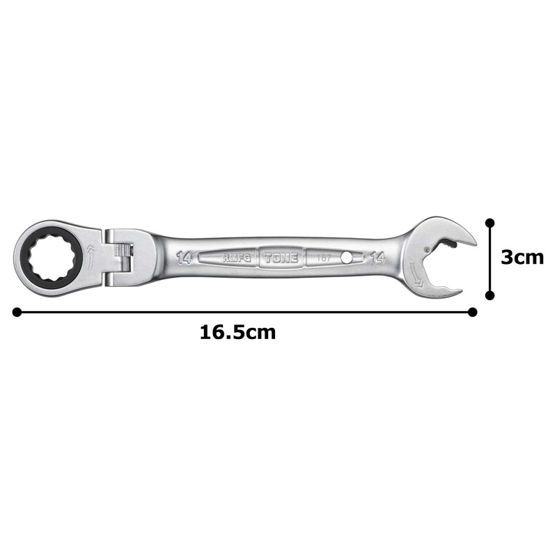TONE Ratchet Ring Wrench Ratcheting Spanner Head Flex Head Set