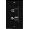 Wall Plate City 3.5mm CAT6 CAT7 COAX Wall Plate [Black]