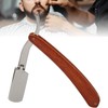 Folding Manual Straight Clipper Wooden Handle Barber Foldable Manual Beard