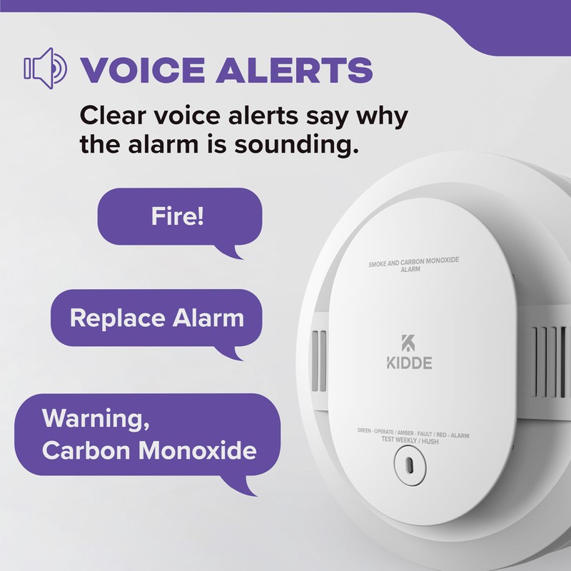 Kidde Smoke & Carbon Monoxide Detector, AA Battery Powered, Voice