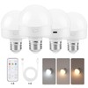GOEBLESON Rechargeable Light Bulbs with Remote Control 4 Packs, Battery