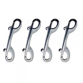 Unbranded Marine Grade 316 Stainless Steel Double Ended Bolt Snap Hook, 4" Long,  4 Pieces