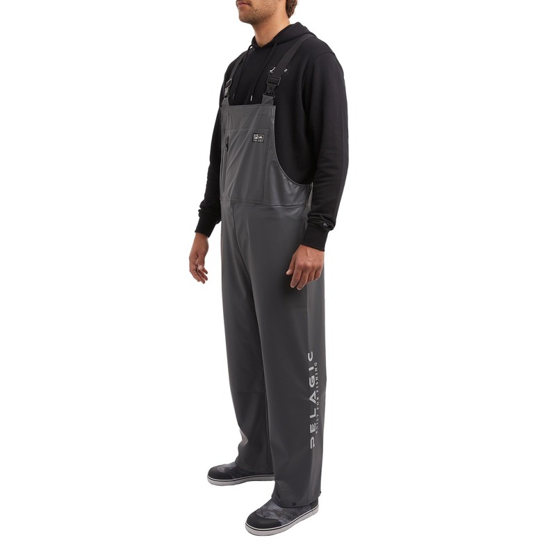 PELAGIC Men's Chubasco Rain Bib, Grey, Large