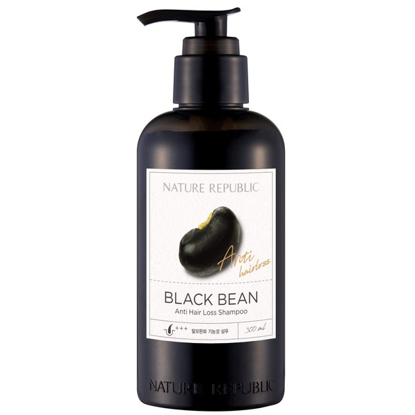 Nature Republic Black Bean Anti Hair Loss Shampoo - Effective for Thinning Hair and Hair, Gloss, Nourish, Hydration, Shine 300ml /10.14 Oz