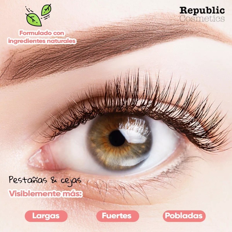 Republic Cosmetics Serum Estimulador Crecimiento Alarga Pestañas Y Cejas 3.5ml