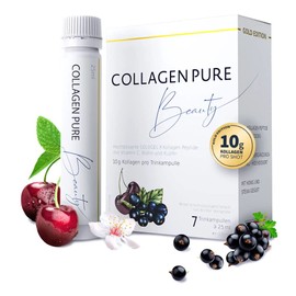 Collagen Pure Beauty | High Dose with 10 g | 4 x More Collagen Per Drinking Ampoule | Vitamin C | Biotin | Copper | No Sugar | Glow Effect | Beauty from Inside (1 Week Cure)