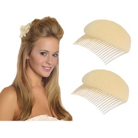 2Pcs Charming Bump It Up Volume Inserts Hair Comb Do Beehive Hair Styler Insert Tool Hair Base Styling Accessories for Women Girls (Beige)