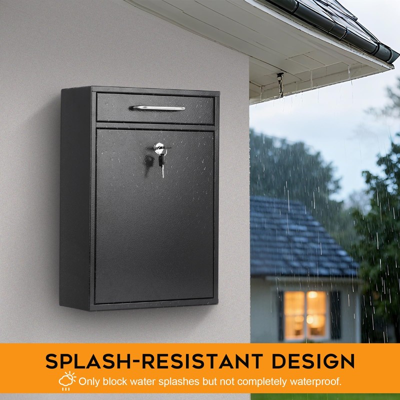 xydled Metal Mailbox Wall Mount, Large Locking Mailbox with Key