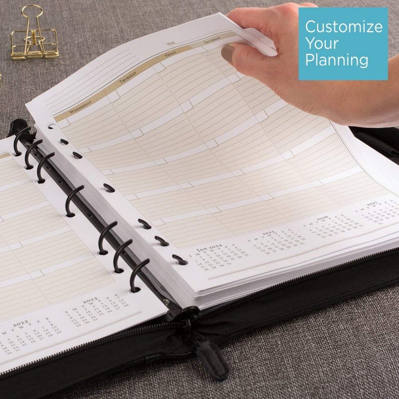 AT-A-GLANCE Genuine Leather Undated Starter Set, Folio Size, Black (038-0540-05)