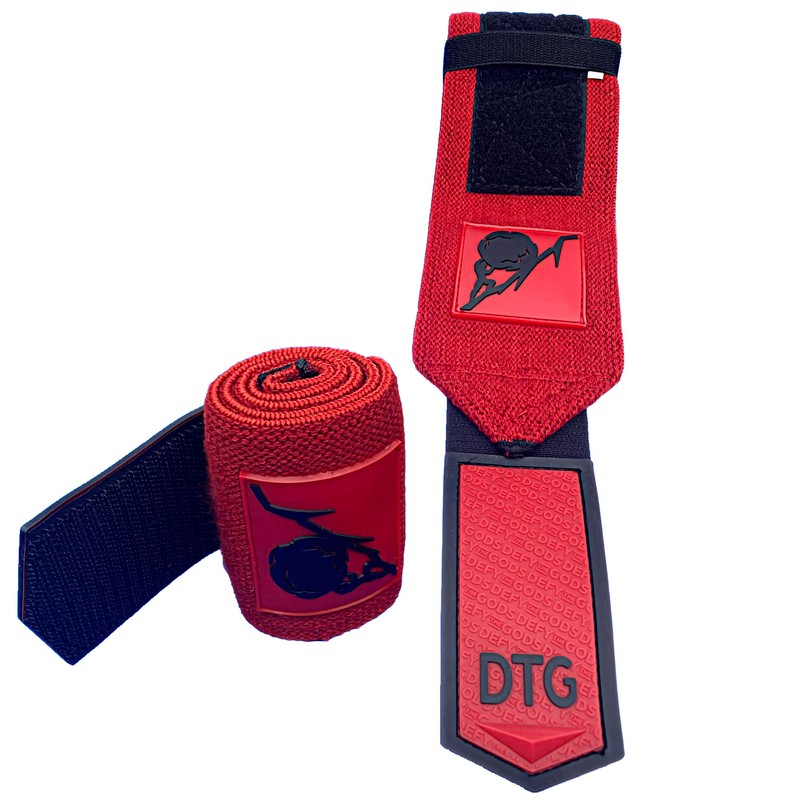 Defy The Gods Weightlifting Wrist Wraps (Red x Black)