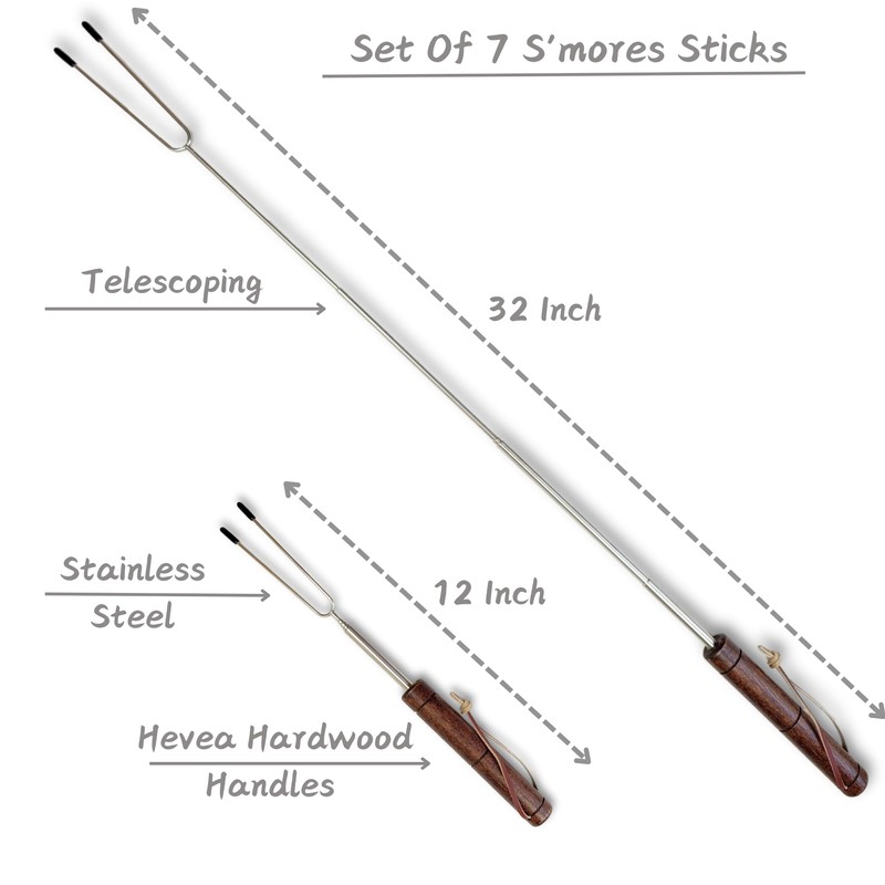 Smores Sticks For Fire Pit [Set Of 7] - Marshmallow